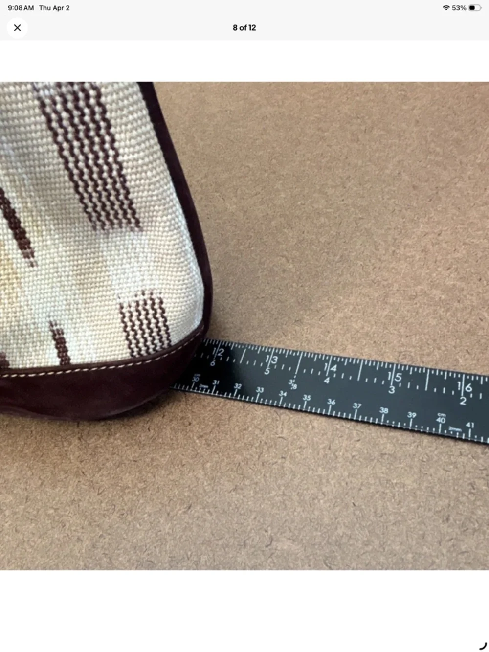 Western-Inspired handmade Brown & Cream handbag with Leather Trim